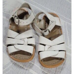 Salt Water Sandals by Hoy – White Leather – Toddler Size 8